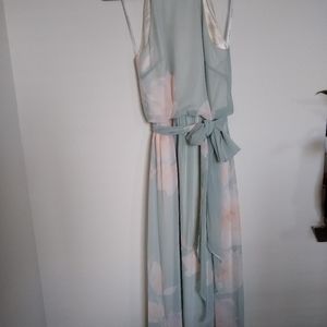 BHLDN Donna Morgan floral bridesmaid dress